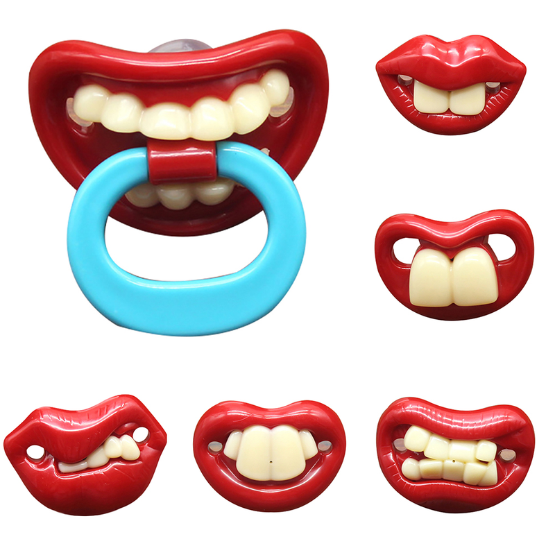 Funny Lips Teeth Toddler Baby Silicone Dummy Soother Teething Sleep Pacifier_voghion.com