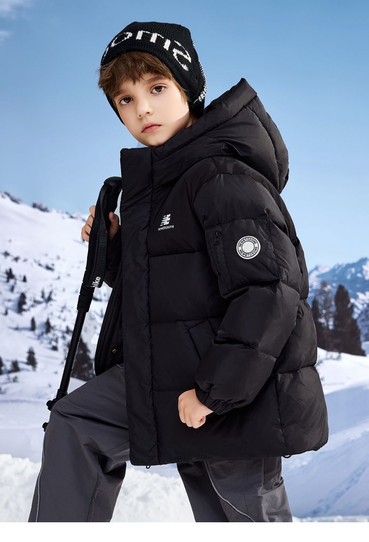 Kids' Thick Puffer Jacket With Hood – Stylish Color-Block Winter Coat For Boys & Girls (Gray/Black/Lavender/Red)_voghion.com