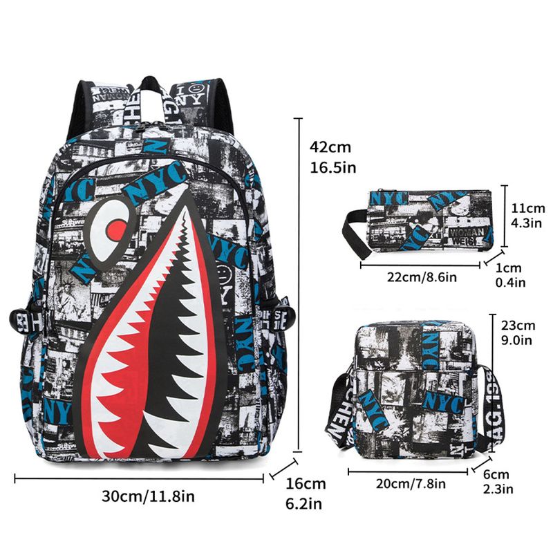 Mochila de 3 piezas para niños con lonchera y estuche para lápices, ideal para la vuelta al cole, ideal para estudiantes de primaria y secundaria._voghion.com