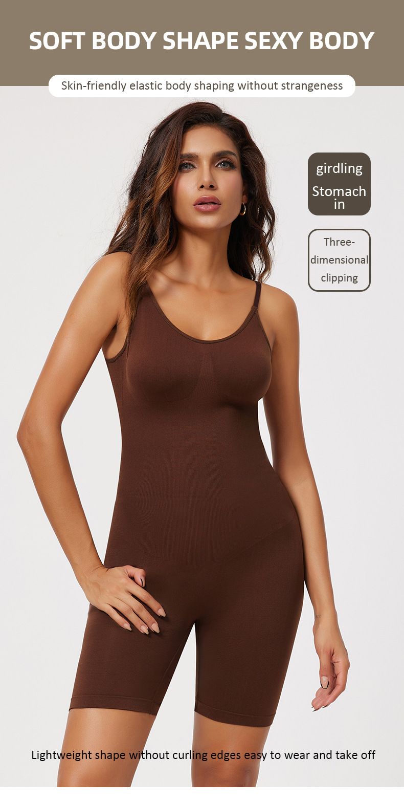 Shapewear-Bodysuit in Übergröße, postpartale Hüftstraffung, nahtlose Shapewear, Damenkorsett, Ganzkörper-Sling, Bauchstraffung, Bodysuit_voghion.com