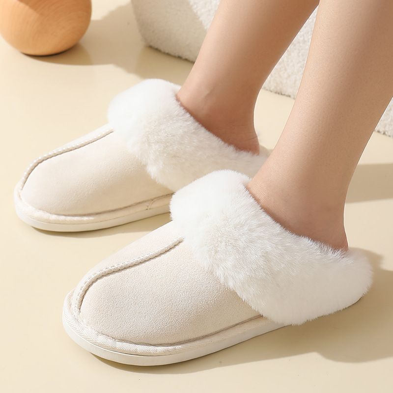 New Women Indoor Slippers Warm Plush Home Slipper Anti Slip Autumn Winter Shoes House Floor Soft Slient Slides S056_voghion.com