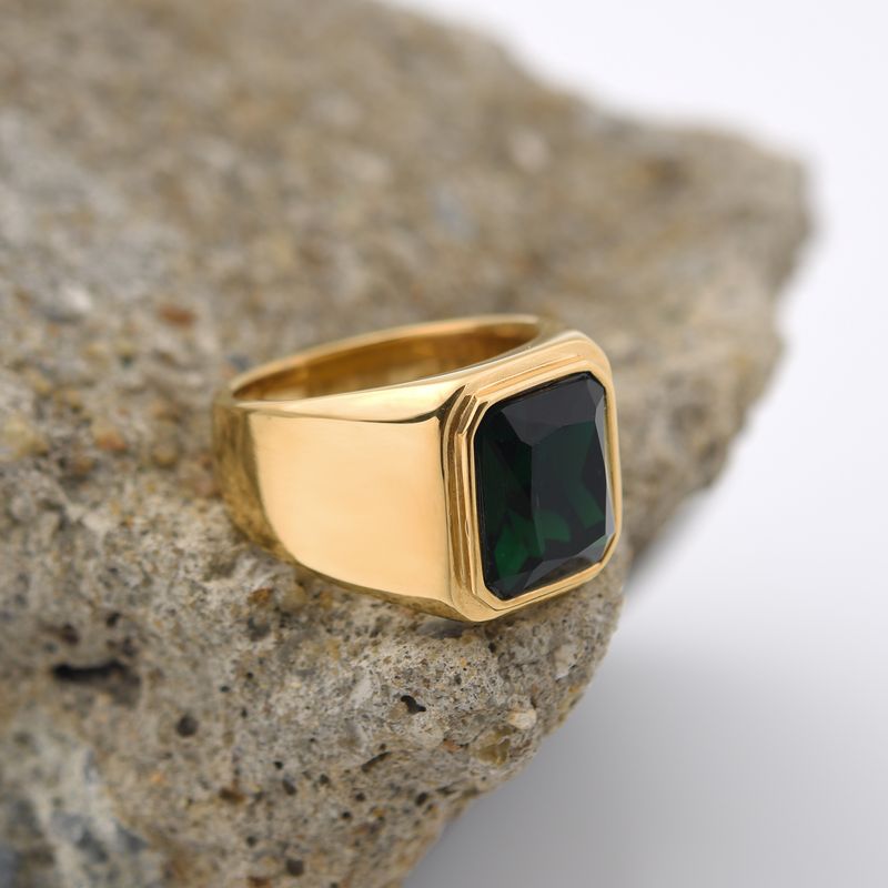 Heiße Verkäufe Heiße Verkäufe Männer/Frauen Trend Hohe Qualität 316L Edelstahl Mehrere Farben Edelstein Stil Onyx Goldene Ringe Schmuck_voghion.com