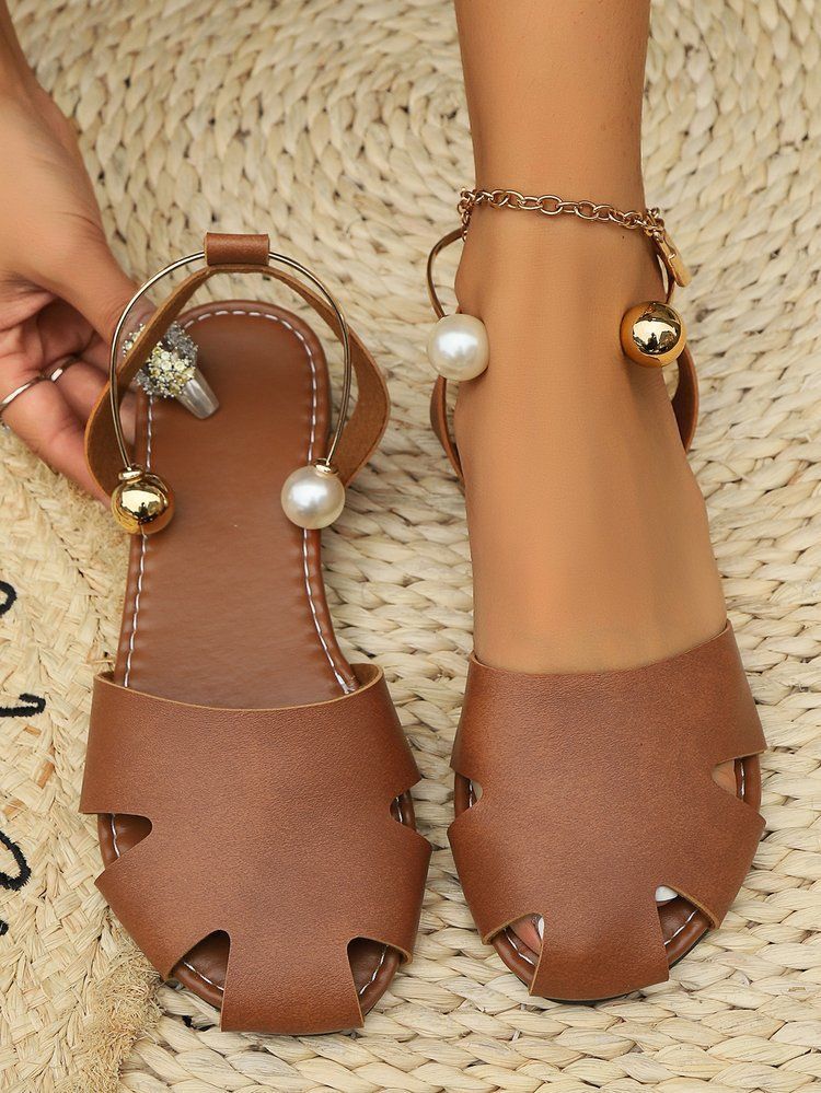 Nuovi sandali taglie forti, comode scarpe casual da donna traforate, fondo piatto antiscivolo_voghion.com