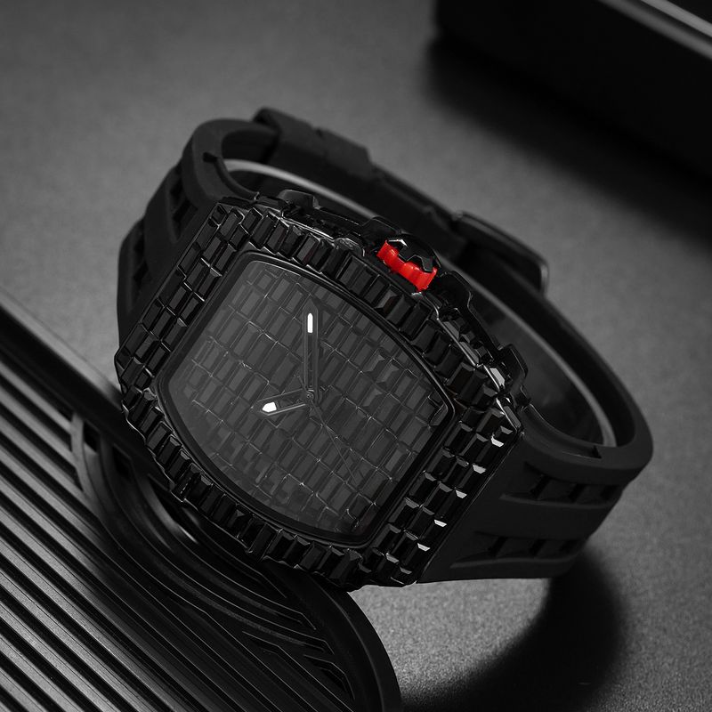MISSFOX Watch, Popular Wine Barrel Type T Square Diamond In Europe And America, Personalized Fashion Hip-hop Silicone Strap Watch_voghion.com