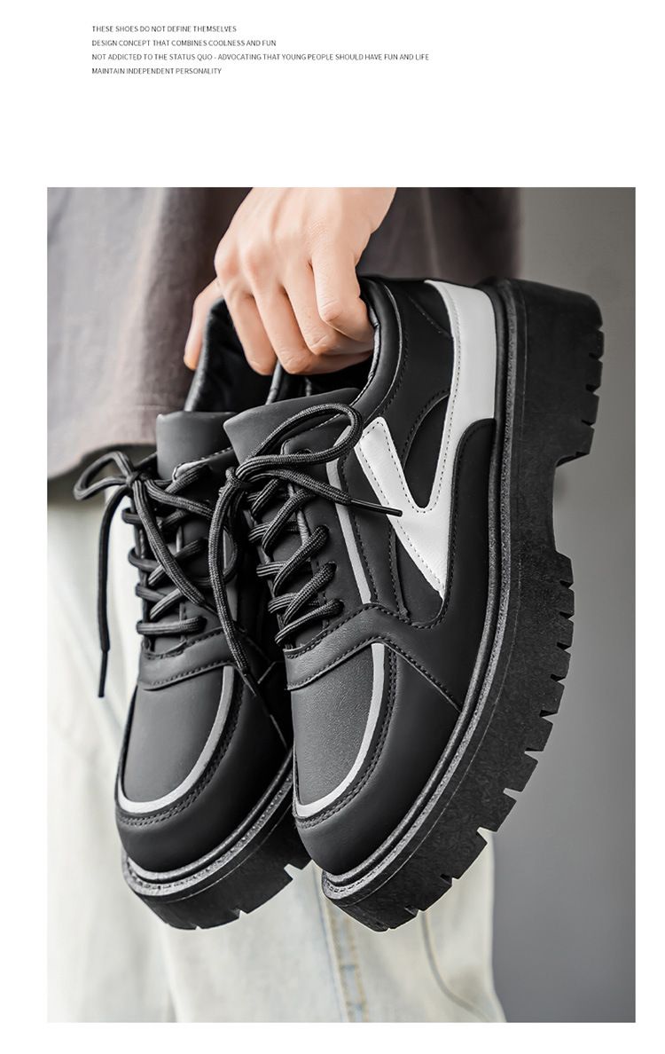 Men's Casual Sneakers With Thick Sole For Height Increase, Breathable & Comfortable Round-Toe Shoes For Daily Wear, Sizes 38-45 Versatile Daily Style_voghion.com