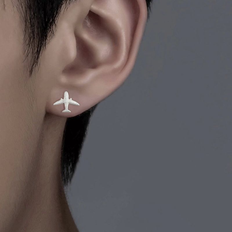 Boucles d'oreilles d'avion, boucles d'oreilles pour hommes, niche et polyvalentes, style simple et cool, sensation haut de gamme, ruffian et beau, boucles d'oreilles cool_voghion.com