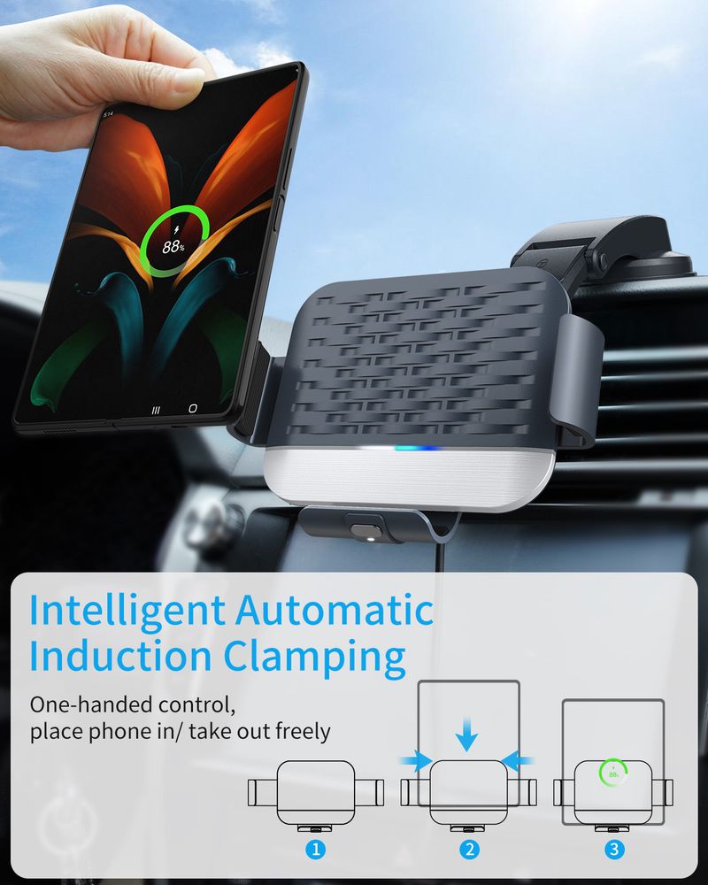 KC Samsung Fold5 seeria auto juhtmevaba laadija kokkuklapitav ekraan Xiaomi Huawei Samsung sobiv mobiiltelefoni hoidik_voghion.com