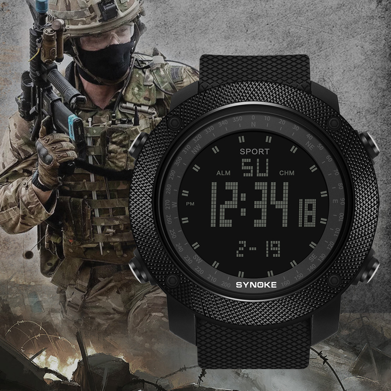 Factory Goods SYNOKE Sports Running Hiking Electronic Multi-Function Military Watch Large Screen Display Waterproof_voghion.com
