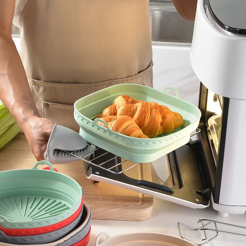 Airfryer Siliconen Bakplaat Multifunctionele Bakplaat Voedselveilige Bakplaat Hoge Temperatuur Opvouwbare Plaat_voghion.com