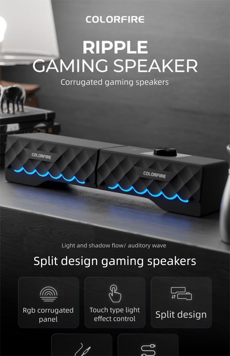 Colorful FS210 Computer Speaker Home Desktop Laptop Gaming RGB Detachable Subwoofer_voghion.com