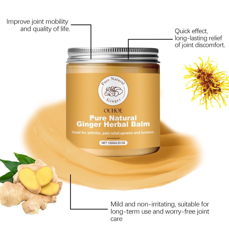 Crema para el cuidado de las articulaciones a base de hierbas y jengibre que alivia el dolor muscular en las articulaciones de las rodillas Crema para el cuidado del masaje corporal_voghion.com