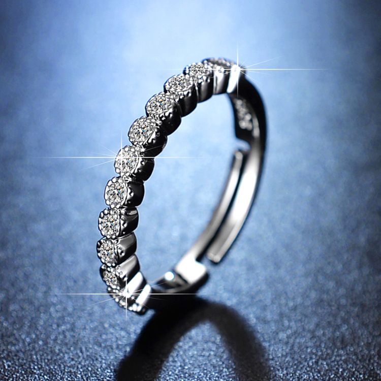 Proposta femminile in pietra Mosang simulata Anello con diamante a sei griffe da un carato, flussi live multipli_voghion.com
