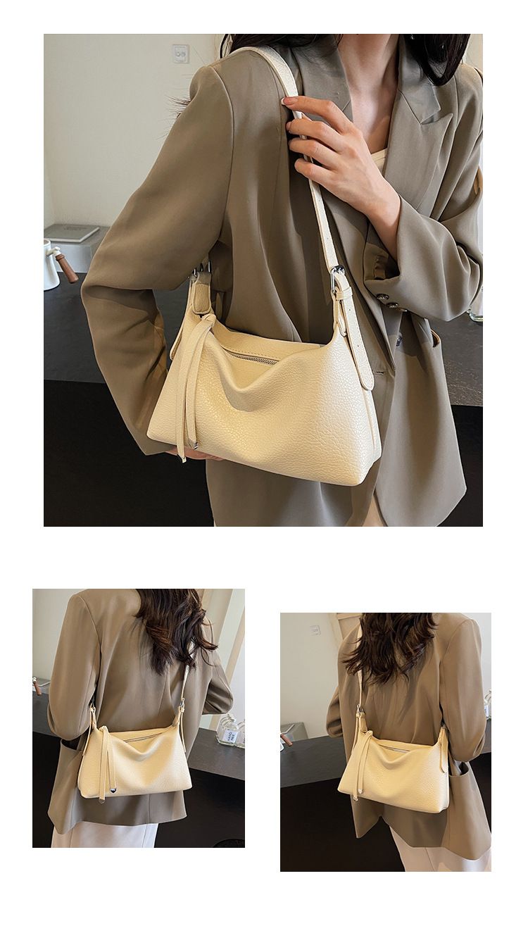 Sac fourre-tout de grande capacité pour femmes, sac à bandoulière simple minimaliste français, nouvelle collection 2024_voghion.com