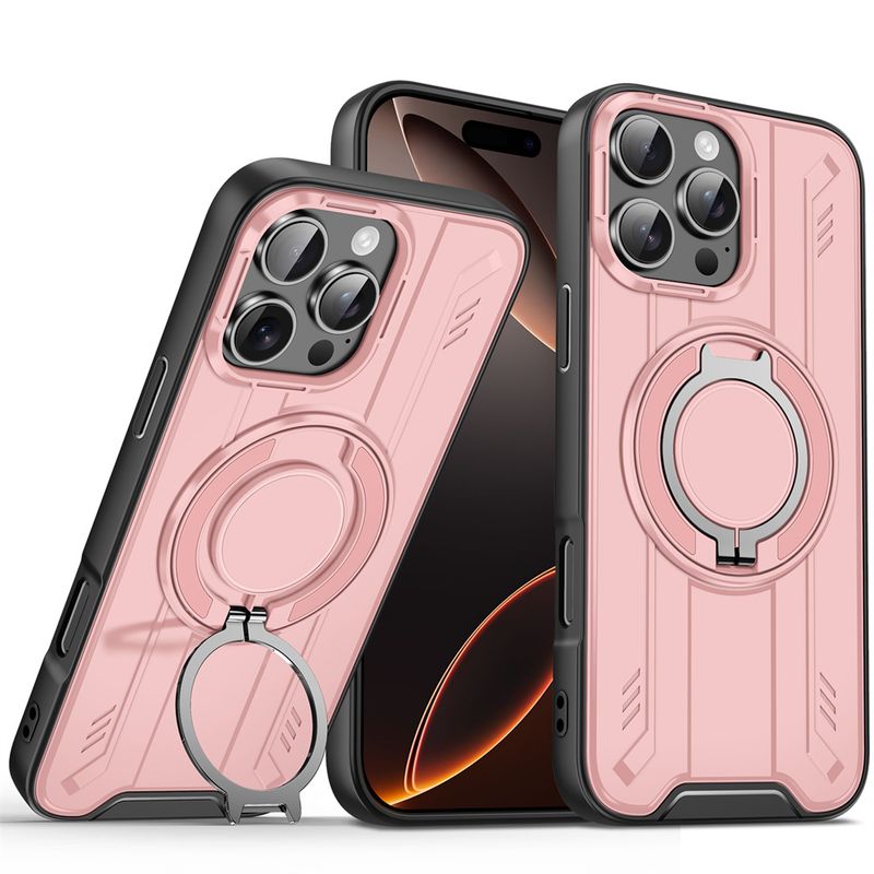 Custodia con supporto in metallo per auto con rotazione a 360° per iPhone 16, 15, 14 Plus, 13, 12, 11 Pro Max, con ricarica wireless magnetica._voghion.com