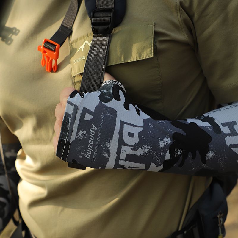 Outdoor UV Face Mask & Neck Gaiter Set - Breathable Ice Silk Arm Sleeves For Hiking Fishing & Sun Protection_voghion.com