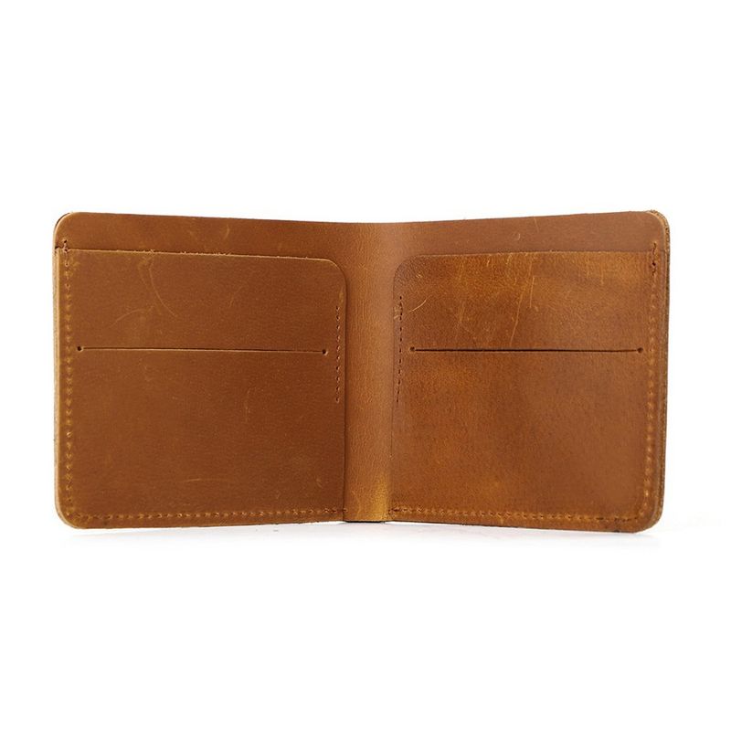 Nueva cartera corta de negocios ligera de cuero genuino marrón de vaca para hombre de Crazy Horse._voghion.com