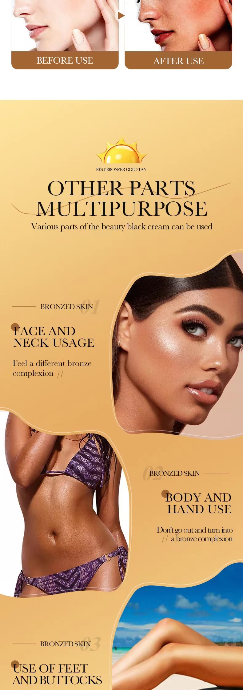 2023 The latest Tanning Cream Moisturizing Hydrating Natural Darkening Bronzer Tanning Lotion Body Lotion_voghion.com