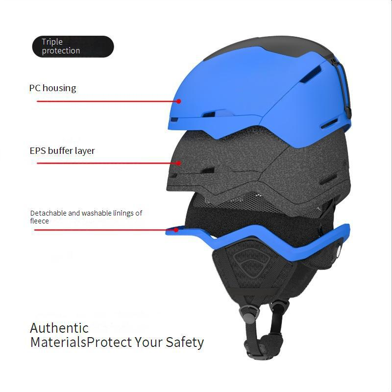 Helstyckesskidhjälm för inomhus- och utomhusåkning, snowboardåkning, skidåkning, vintervärme, med justerbar ventilation, lätt, slagtålig_voghion.com