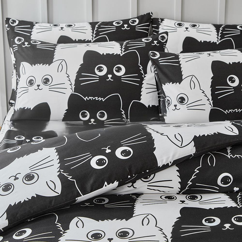 Kids Bedding Set 3-Piece - Soft Cotton Duvet Cover With Pillowcases Cartoon Print Breathable & Hypoallergenic_voghion.com