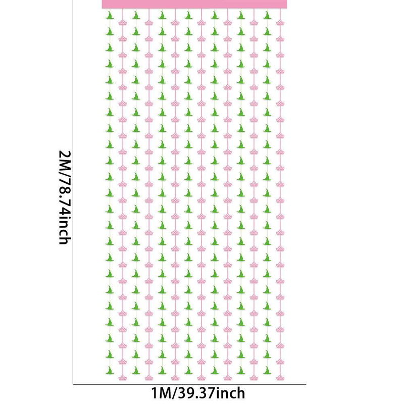 Magic Wicked Witch Theme Party Decoration Rain Silk Curtain Children's Birthday Party Witch Hat Crown Rain Silk Curtain_voghion.com