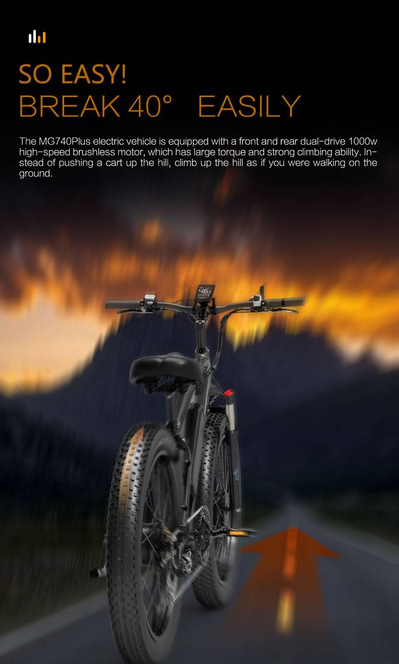 LANKELEISI MG740PLUS Elektrische Fiets 2000W 26" 48V 20AH Dubbele Motor Mountainbike_voghion.com