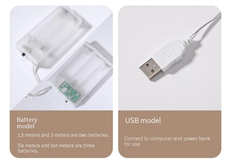Lampki choinkowe LED zasilane energią słoneczną i USB – wodoszczelne (IP44) na kemping, Boże Narodzenie i do ogrodu (8 trybów, certyfikat CE)_voghion.com