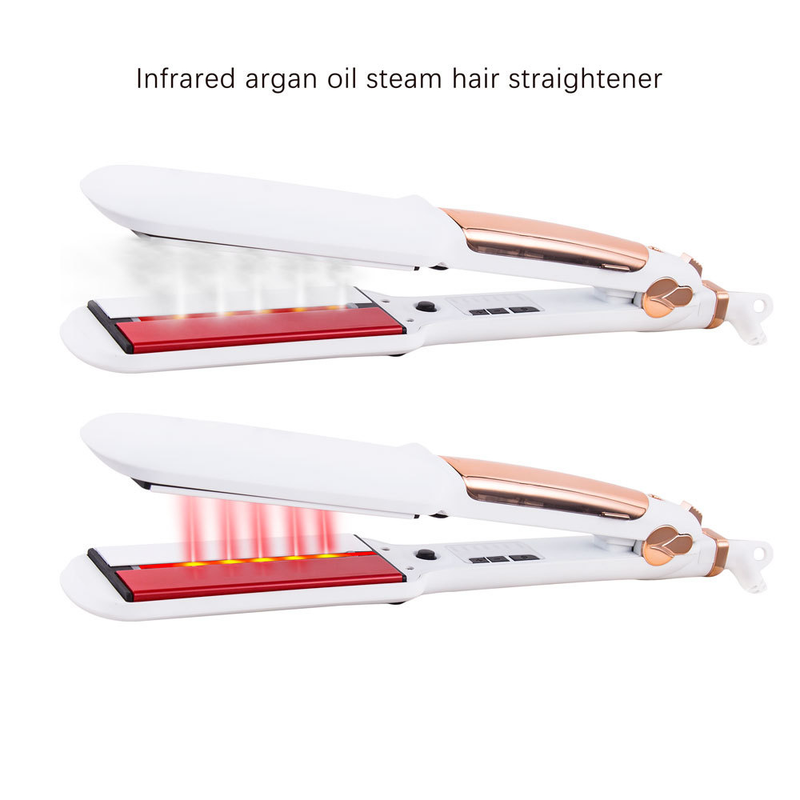 Piastra per capelli professionale a vapore e infrarossi MADAMI con piastre in ceramica e tormalina - Superficie riscaldante da 16-20 mm,_voghion.com