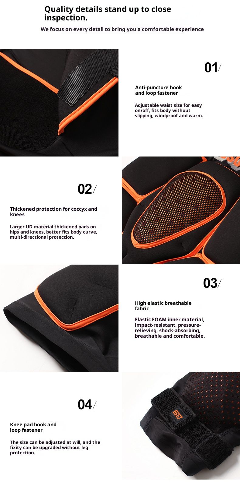 Ski- und Snowboard-Schutzausrüstungsset – Hüft- und Knieschoner für Erwachsene (S/M, L/XL, 3 Farben)_voghion.com