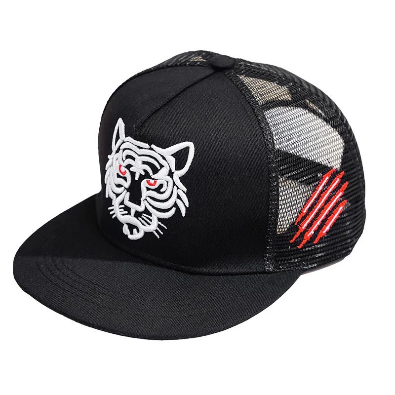 New Tiger Head Hip Hop Breathable Mesh Men's and Women's Personalized Trendy Baseball Hat_voghion.com