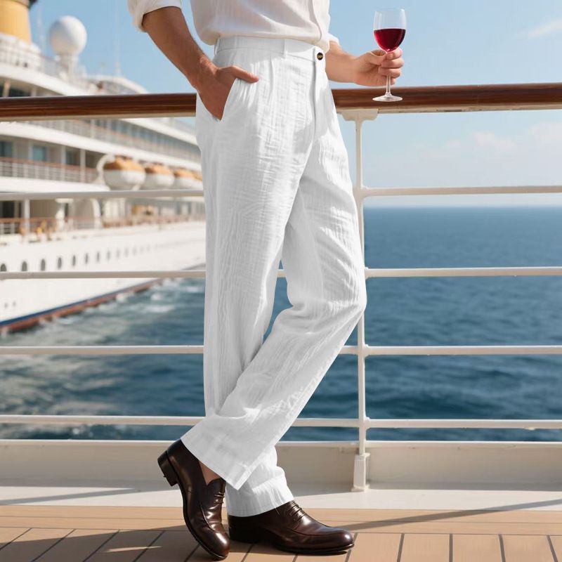 Herrenbekleidung Herren Freizeithose Sommer Dünne Lose Gerade Business Anzughose Herren_voghion.com
