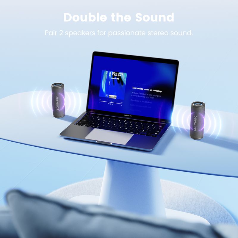 Sounarc P4 Bluetooth Portable Speaker, Pairing, Built-in 3000mAh Battery, 20W Stereo Sound, Various Lighting Modes, IPX6_voghion.com
