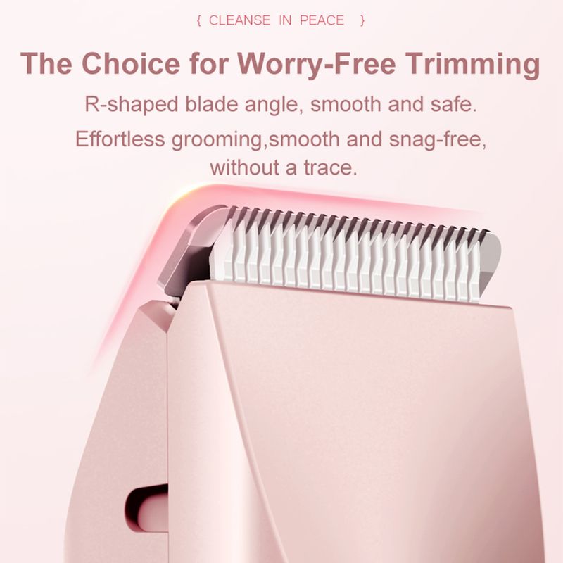 Women's 2-in-1 Painless Bikini Trimmer & Body Shaver, Cordless Rechargeable IPX5 Waterproof Grooming System For EU_voghion.com