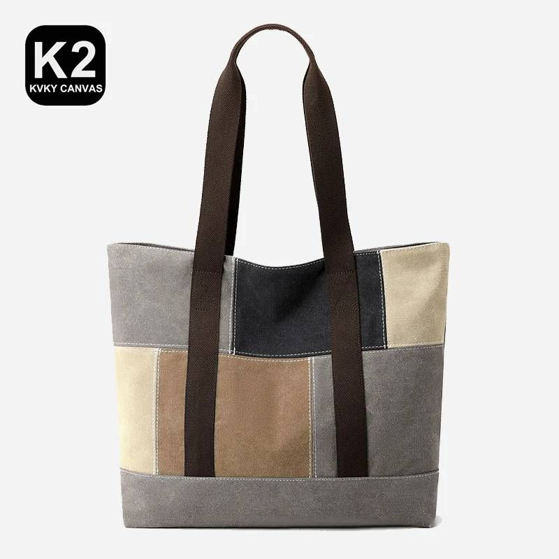 Marke Tote Strand Tourismus Outdoor Neue Patchwork frauen Tragbare Eine Schulter Canvas Tasche Freizeit Mode-Design_voghion.com