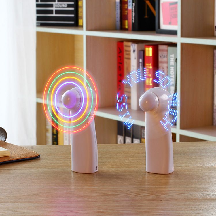 Handheld LED Licht Emittierende Fan Mit Blinkenden Wörter DIY Kreative Werbung Elektrische Fan Mini Fan Mit Custom Logo_voghion.com