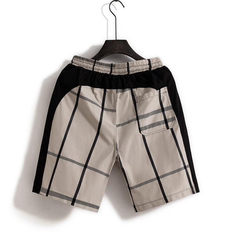 Shorts, große Unterhosen für Herren, dünne Herrenstickerei aus sommerlicher Eisseide, lässiges Netz, rotes, schnell trocknendes Gitter, fünfteilige Strandbekleidung_voghion.com