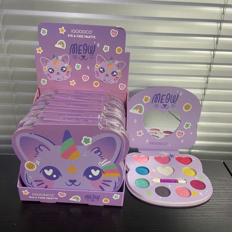 Makeup Sets IGOODCO New Small 10 Color Cat Pattern Eyeshadow Palette Matte Pearlescent Cute Makeup Palette_voghion.com