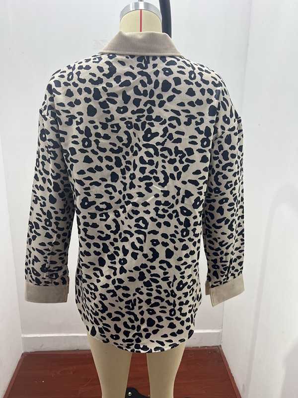 2025 Damen Herbst Winter Mode Leopard Print Button Langarm Jacke Mantel für Frauen_voghion.com