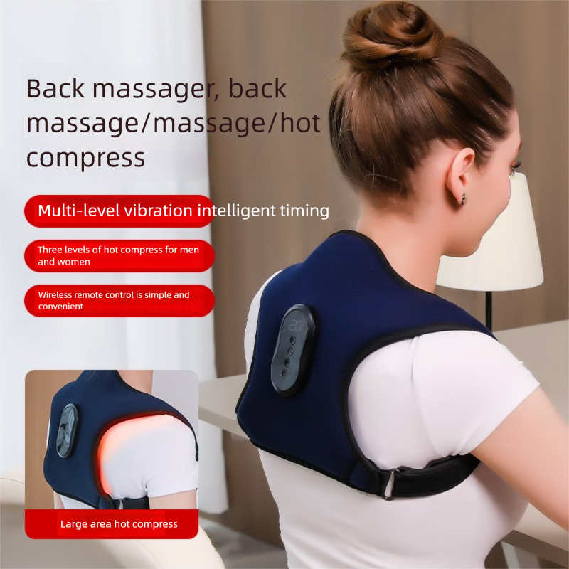 Back For Home Use, Anti-Hunchback, Multi-Functional Vibrating Heat Therapy, Neck And Shoulder Massager With Strap / /_voghion.com