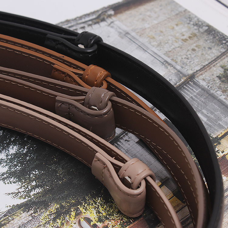 Jupe décorative à ceinture pour femmes, manteau pull, accessoires de ceinture fine noire simples et polyvalents, ceinture en peau de vache_voghion.com