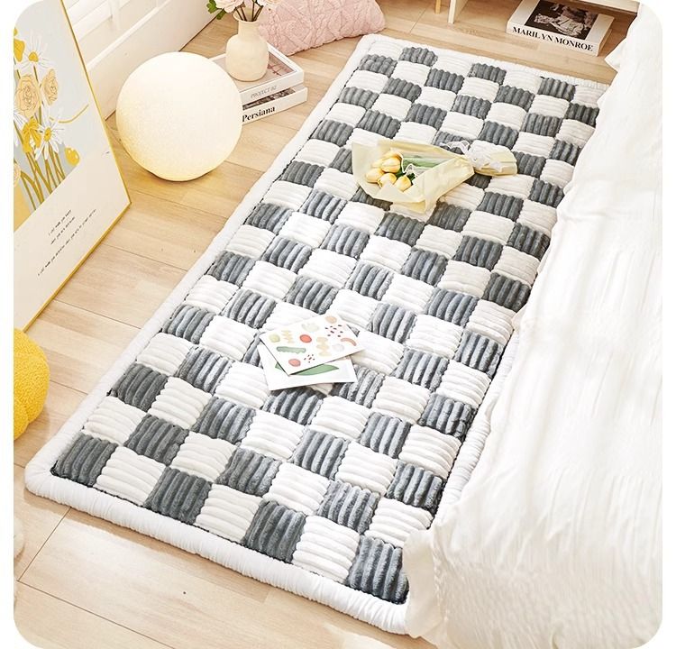 Modern Square-Pattern Sofa Cushion Cover – Soft Plush, Non-Slip, Fits Sectional Couches (Black/Light Brown/Dark Brown/Grey/Red, Multiple Sizes)_voghion.com