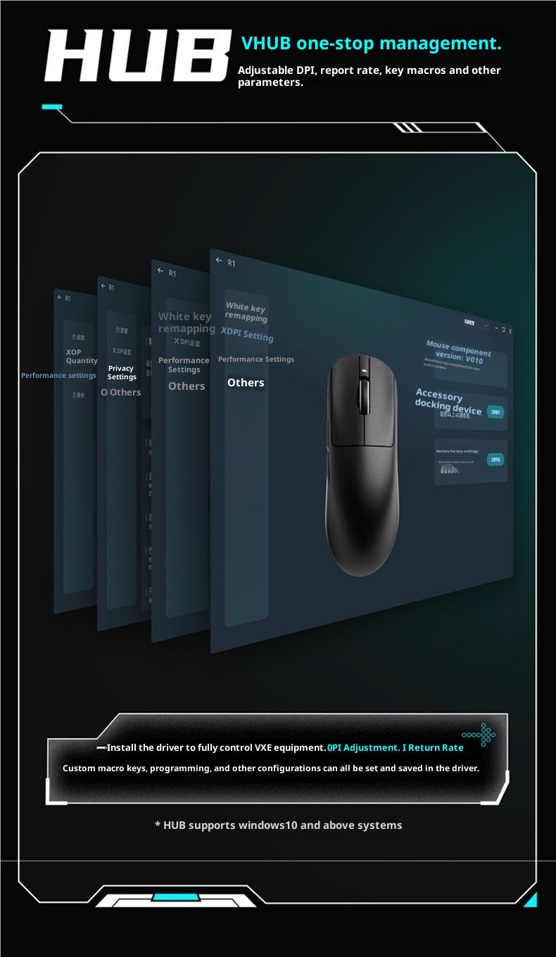 Digitex VXE Dragonfly R1 Star Flash Kabellose Bluetooth-Maus Gaming Office E-Sport Lange Akkulaufzeit Ultraleicht_voghion.com