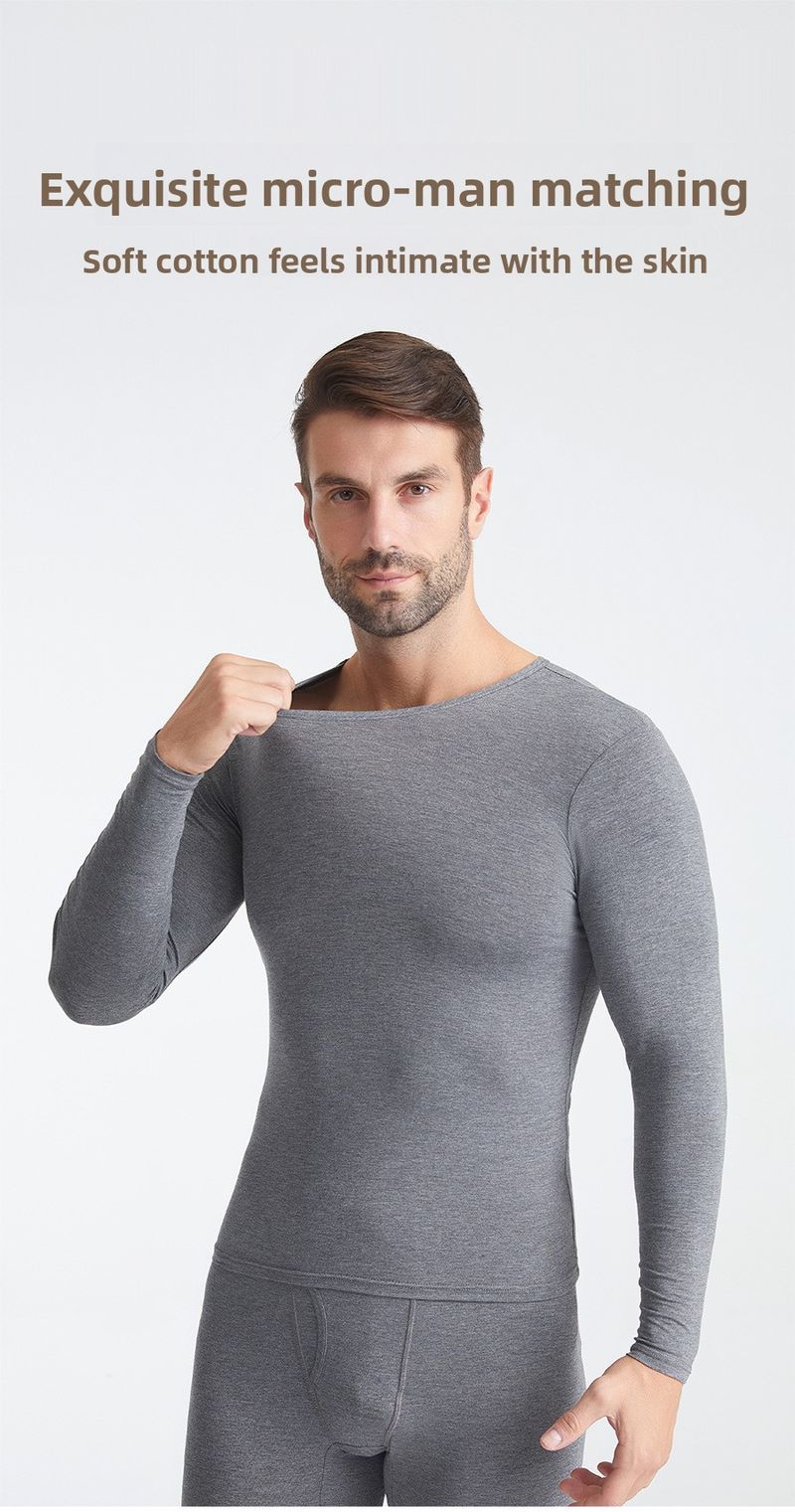 Men's Thermal Underwear Thin Top And Pants Autumn Clothes Set For Men_voghion.com