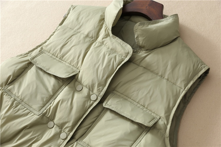 2023 New Light Down Vest Women Gilet corto Gilet caldo leggero antivento Cappotto da donna in piumino d'anatra bianco_voghion.com