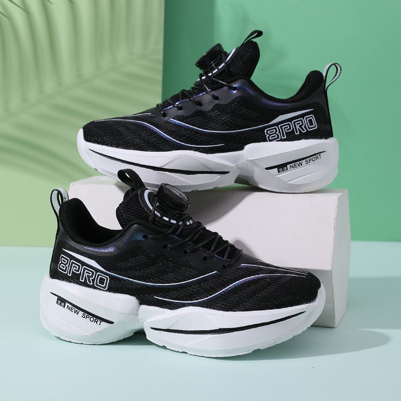 Summer No-Tie Boys' Running Breathable Mesh Non-Slip Fashion Twist Buckle Sports Shoes For Older Kids_voghion.com