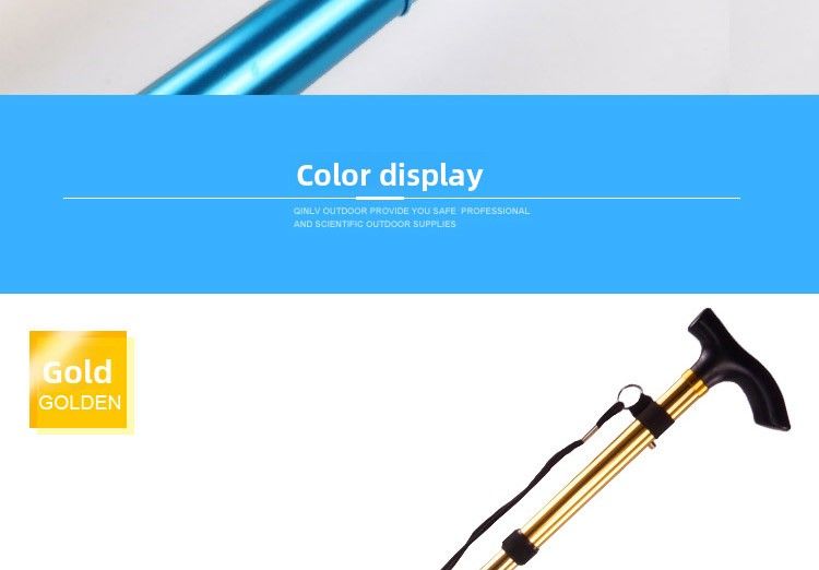 Five-Section Folding Ultra-Short Trekking Pole Climbing Travel Hiking T-Handle Cane Five-Level Adjustment Telescopic_voghion.com