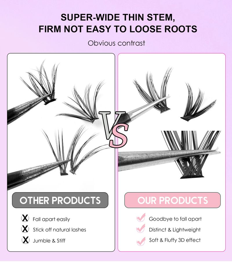 240 - Cluster Segmented False Eyelashes Kit 30D/40D Thickening Large Capacity, Single - Cluster Fluffy Lashes For Grafting_voghion.com