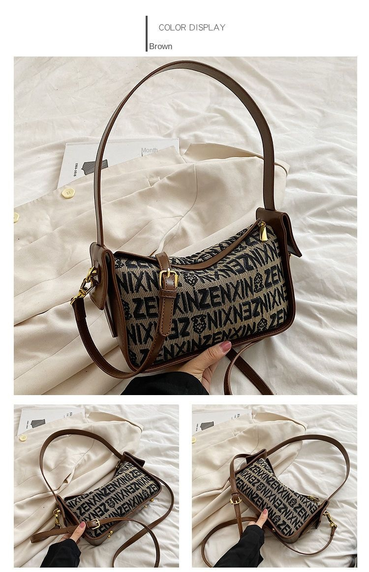Senior handbag women's summer new temperament shoulder bag crossbody bag Tote bag canvas stitching handbag_voghion.com