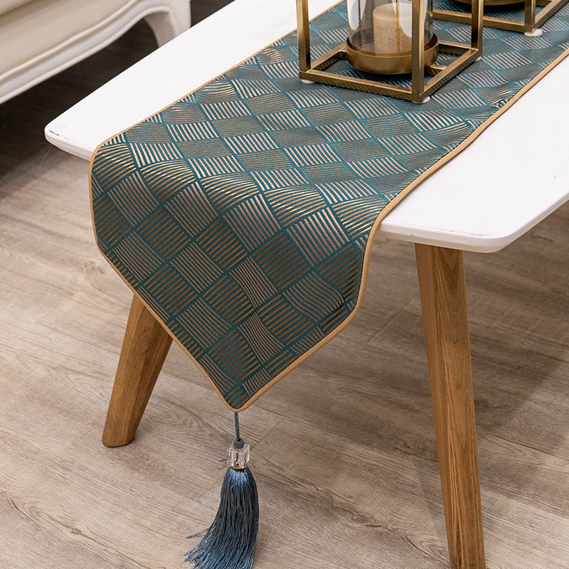 Light luxury high-end table flag, simple modern dining table cloth, long tea table cloth, Nordic high-end bed flag_voghion.com