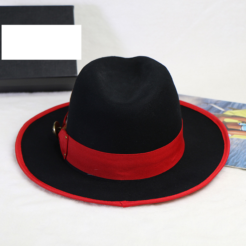Wool felt hat Men's top hat Feather Classic gentleman retro style Wool jazz hat England_voghion.com