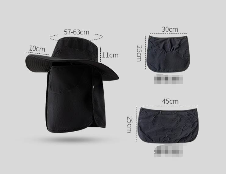 Fischerhut Angelhüte für Herren und Damen Outdoor-Sportarten Bergsteigen Ausflüge Gartenarbeit Hut mit breiter Krempe Band Gesichtsmaske Nackenklappe_voghion.com